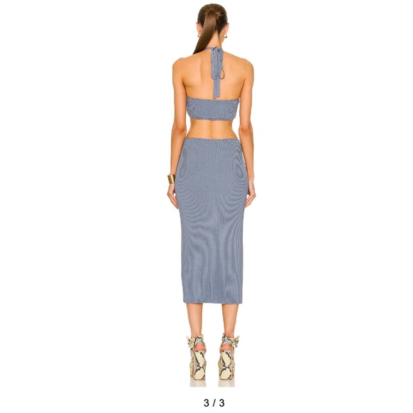 Cult Gaia Cameron Knit Dress in Steel Blue - Picture 2 of 5